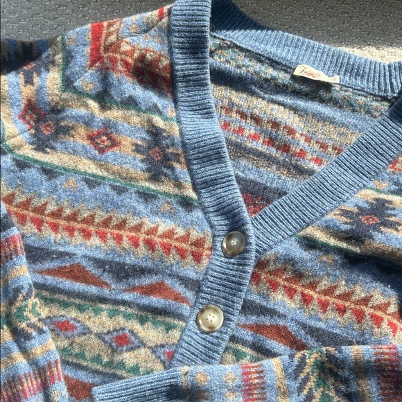 Faherty Blue Multicolor Patterned Cardigan - Picture 2 of 4